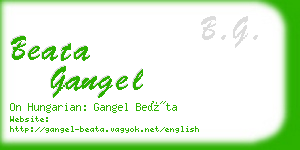 beata gangel business card